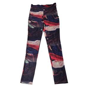 Akira NWT Swirl Mesh leggings Pants Patriotic July 4th sheer red white blue